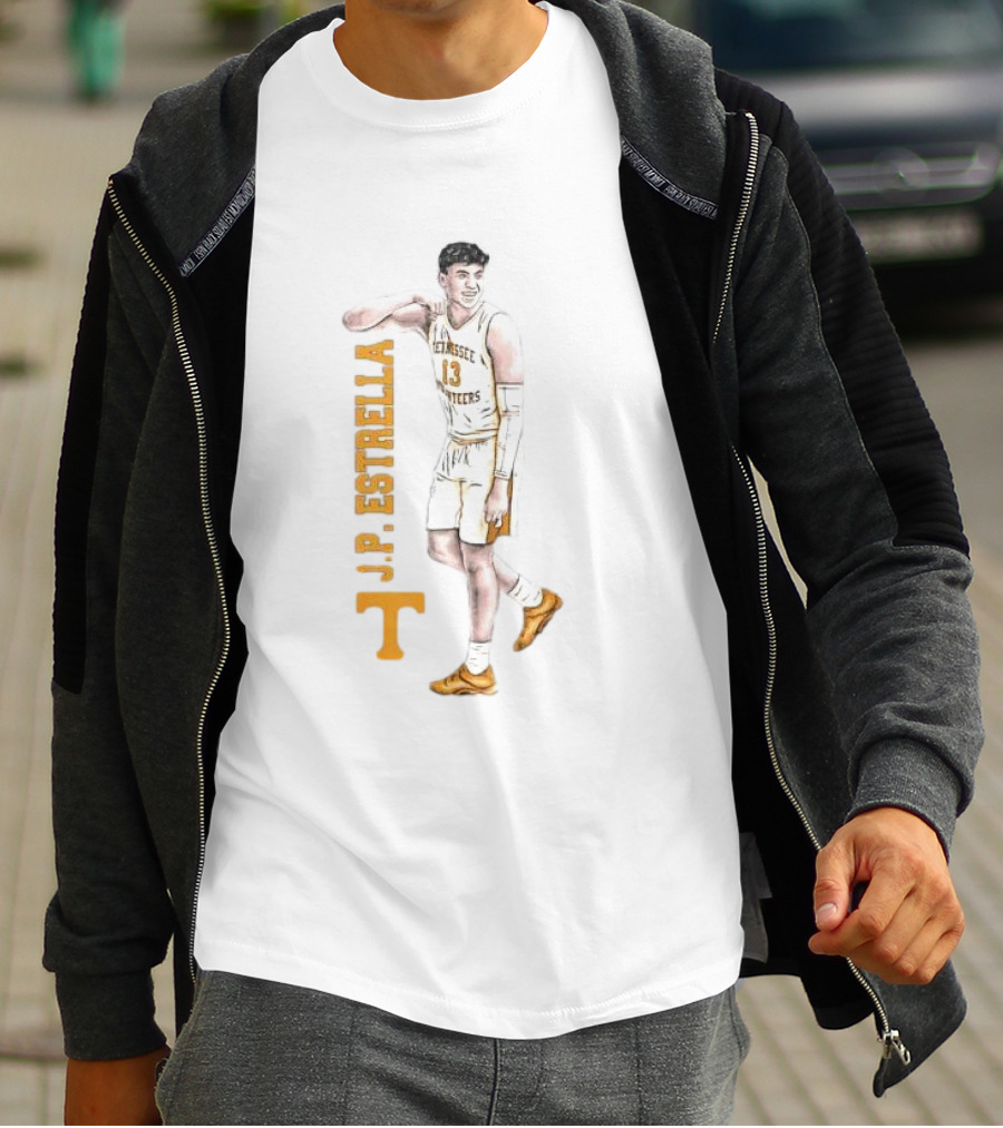 J.P. Estrella Tennessee Volunteers 13 Basketball Player T-Shirt