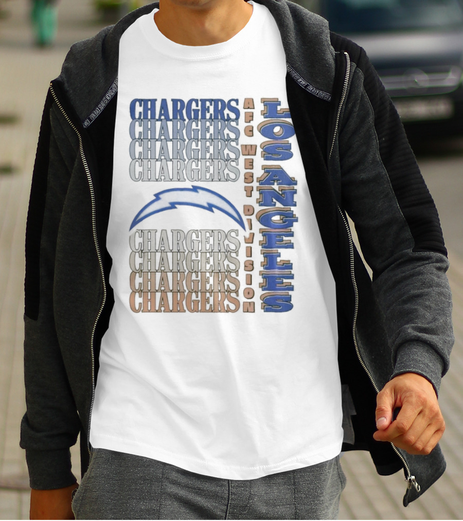 Los Angeles Chargers AFC West Division Chargers Bolt T-Shirt