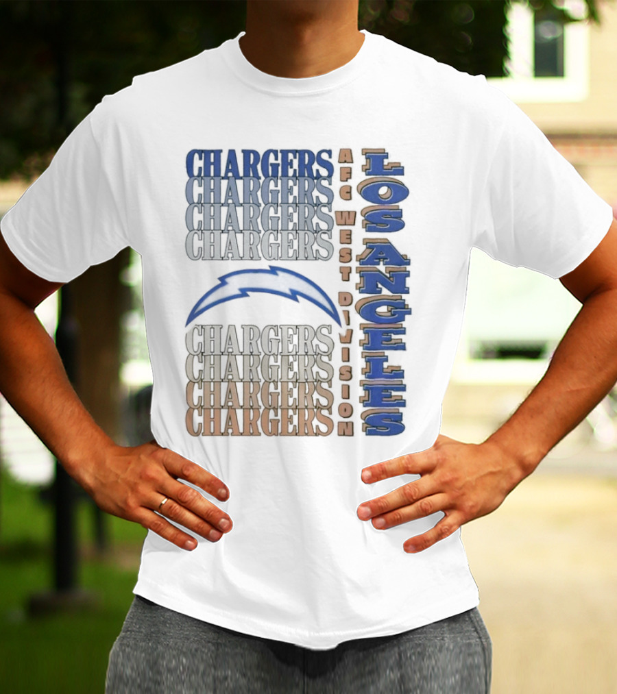 Los Angeles Chargers AFC West Division Chargers Bolt T-Shirt