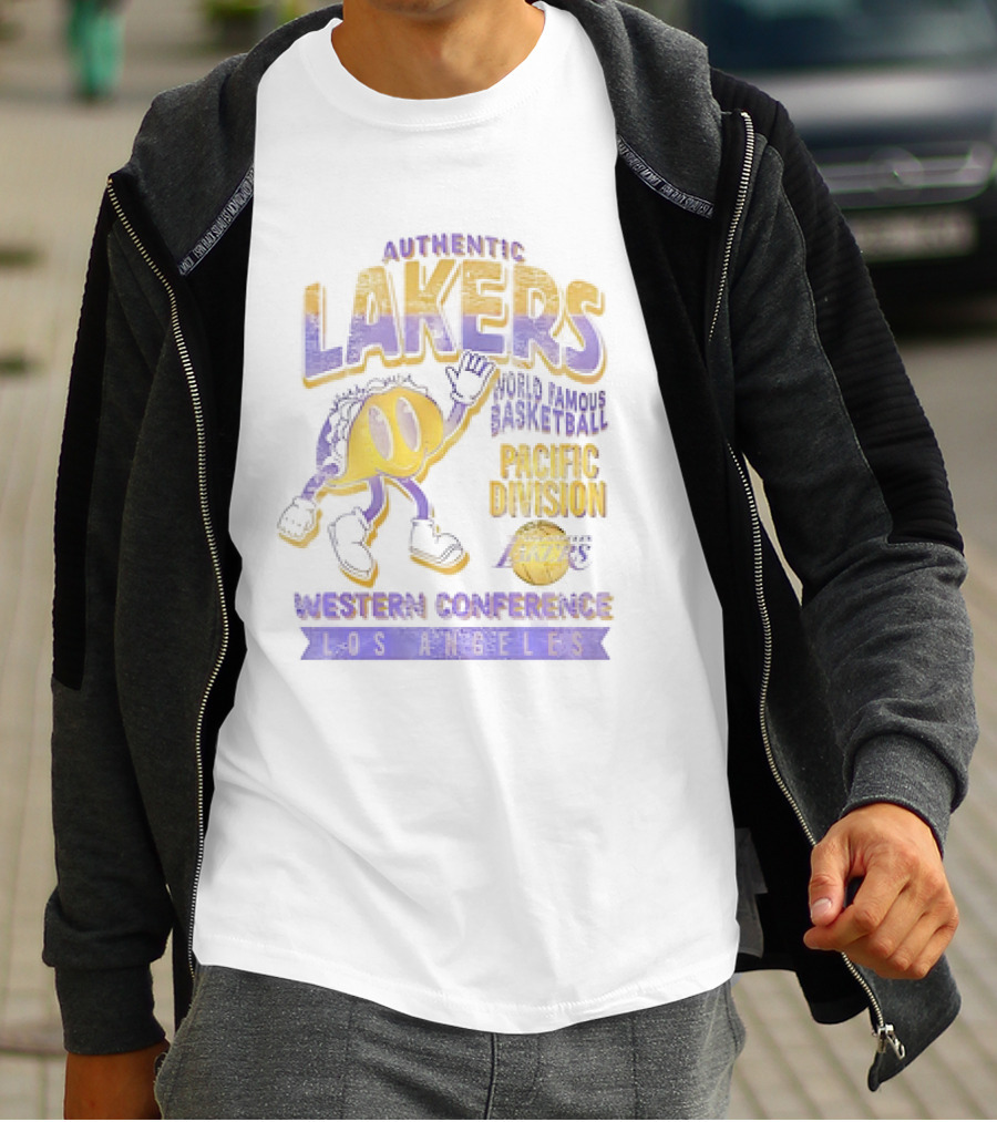 Authentic Lakers Western Conference Los Angeles Basketball Character Pacific Division T-Shirt