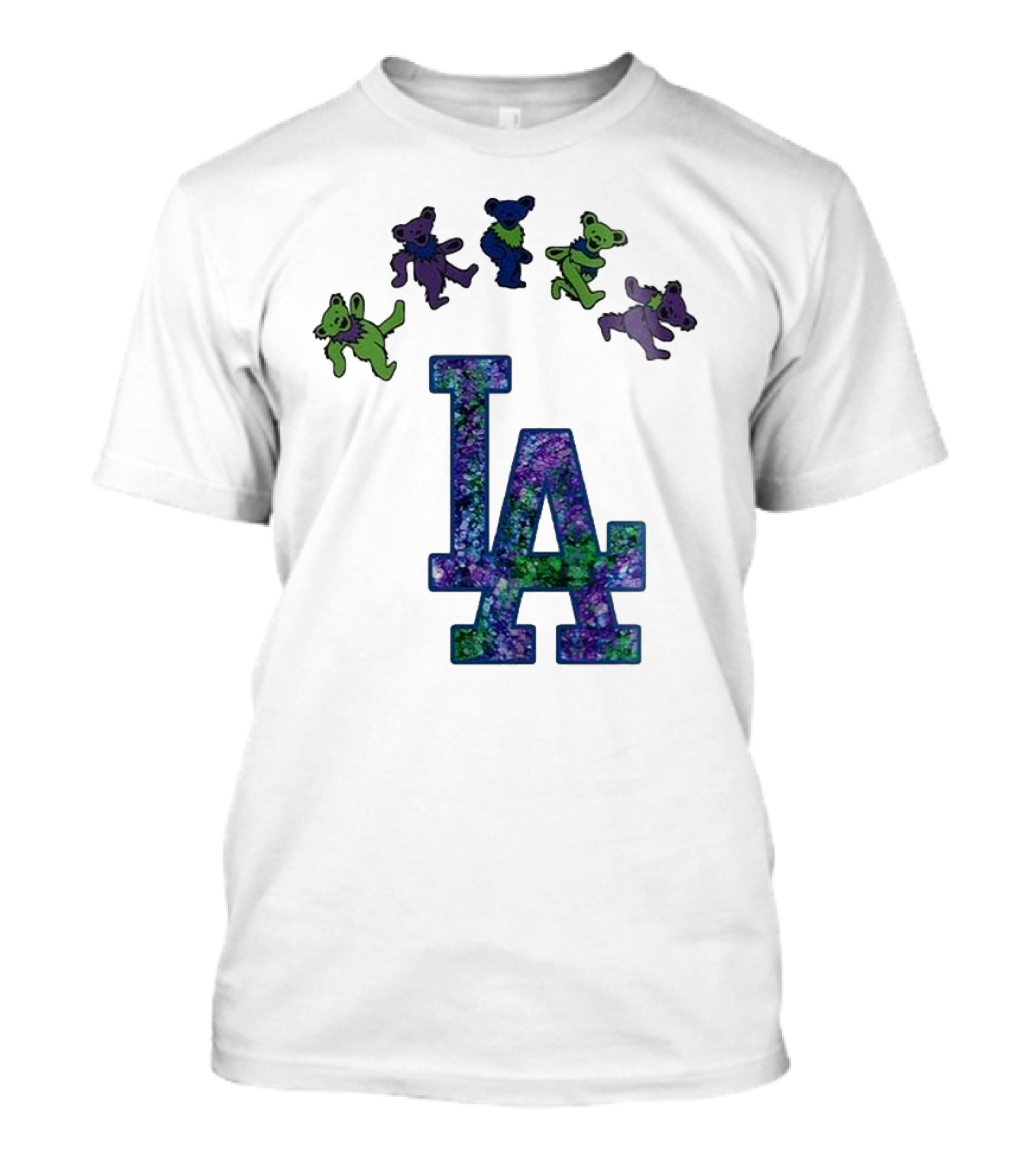 Los Angeles Dodgers Grateful Dead Night 2025 LA Logo Dancing Bears T-Shirt
