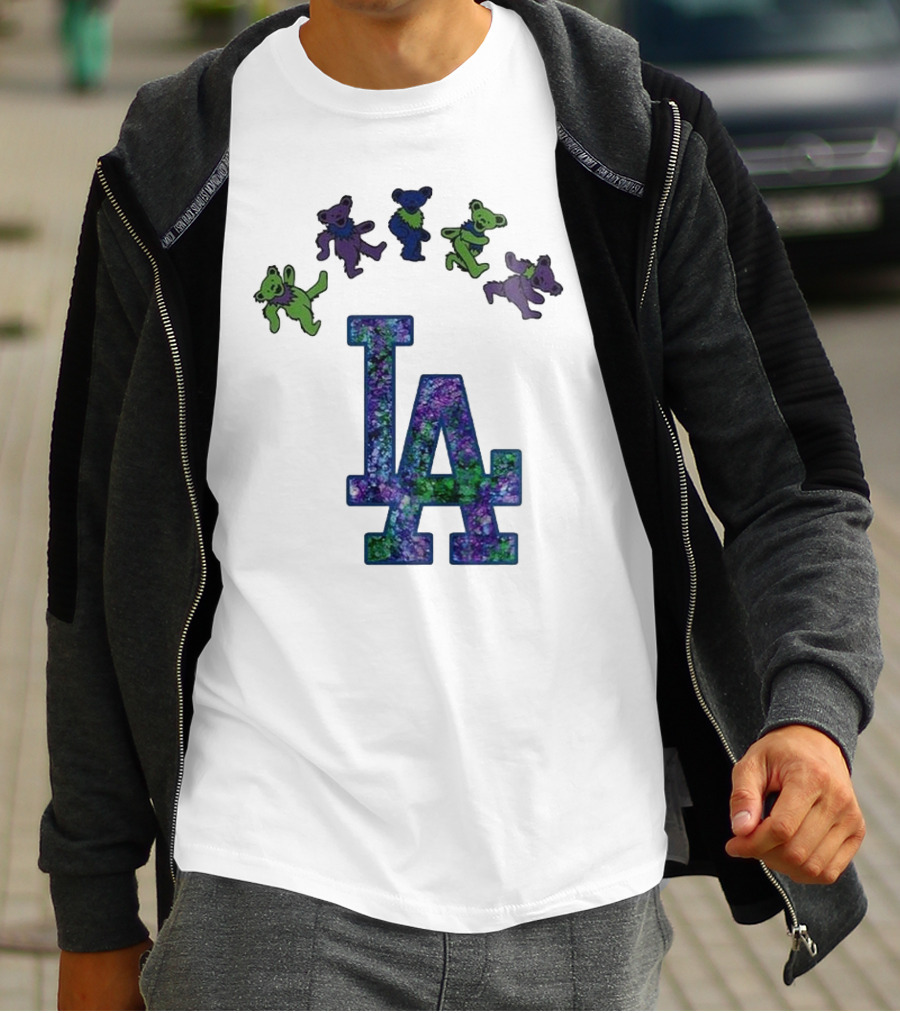 Los Angeles Dodgers Grateful Dead Night 2025 LA Logo Dancing Bears T-Shirt