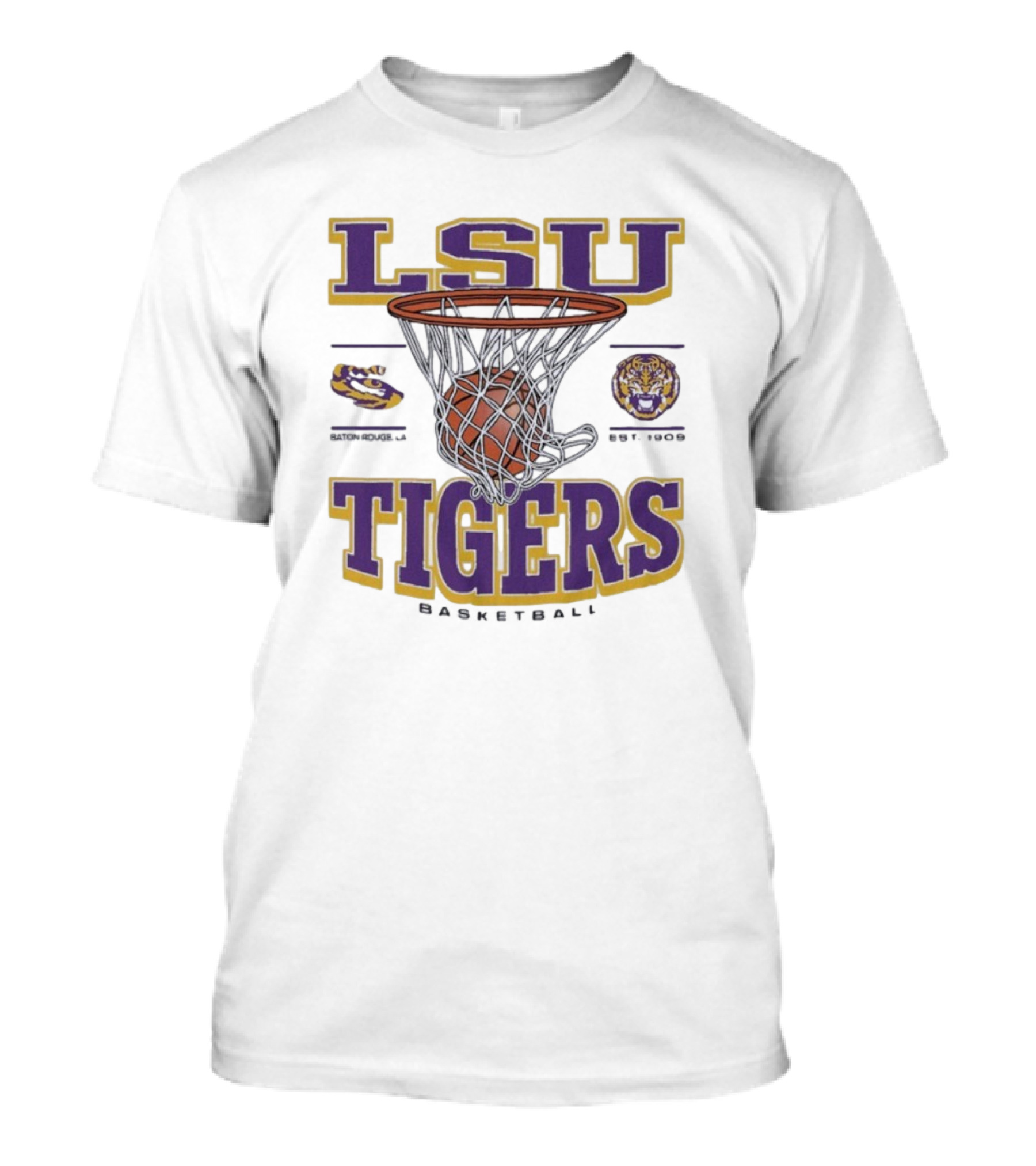 LSU Tigers Basketball Established 1909 Game Time T-Shirt