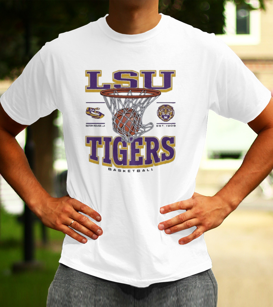 LSU Tigers Basketball Established 1909 Game Time T-Shirt
