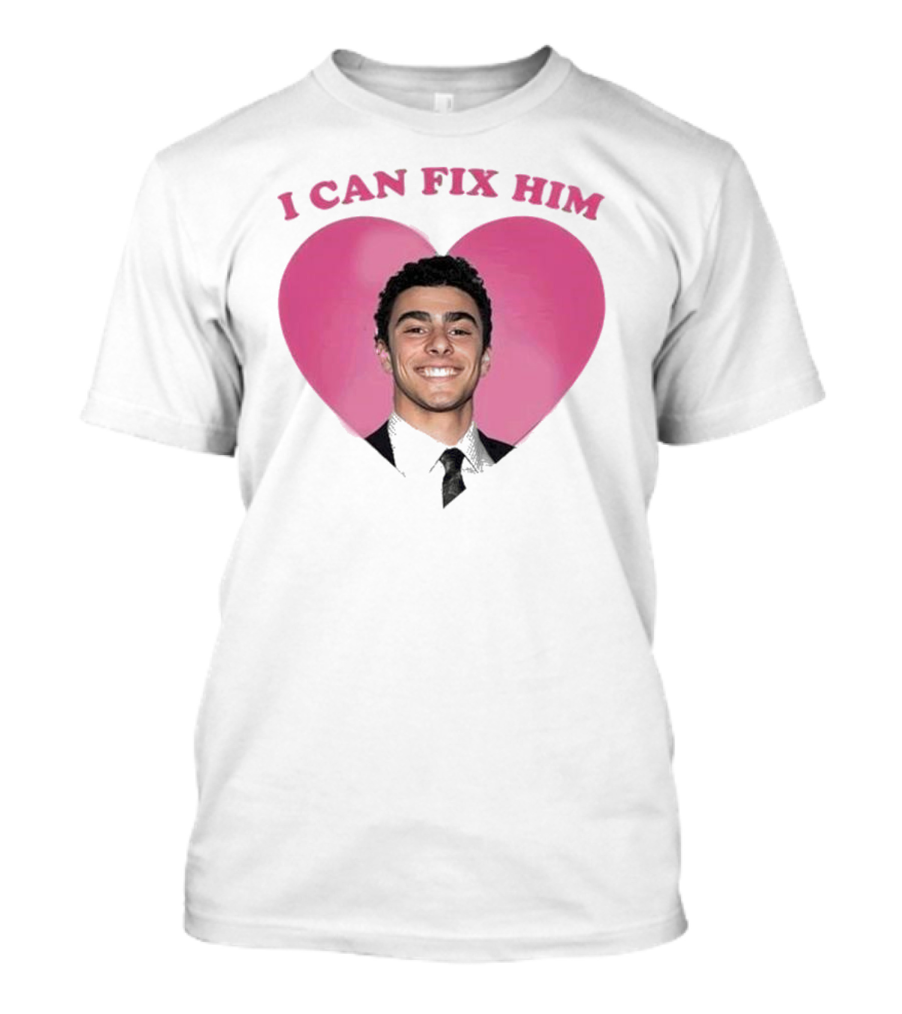 Luigi Mangione I Can Fix Him Pink Heart Background T-Shirt
