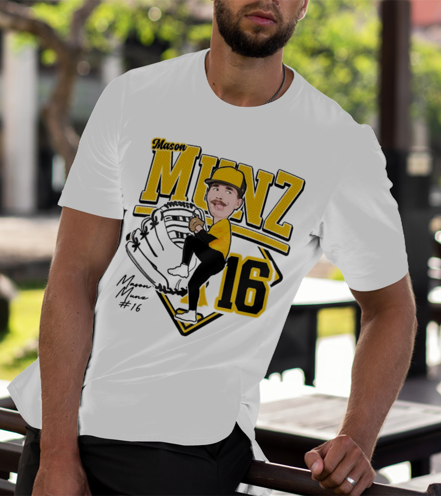 Mason Munz Baseball 2025 Player 16 Caricature T-Shirt