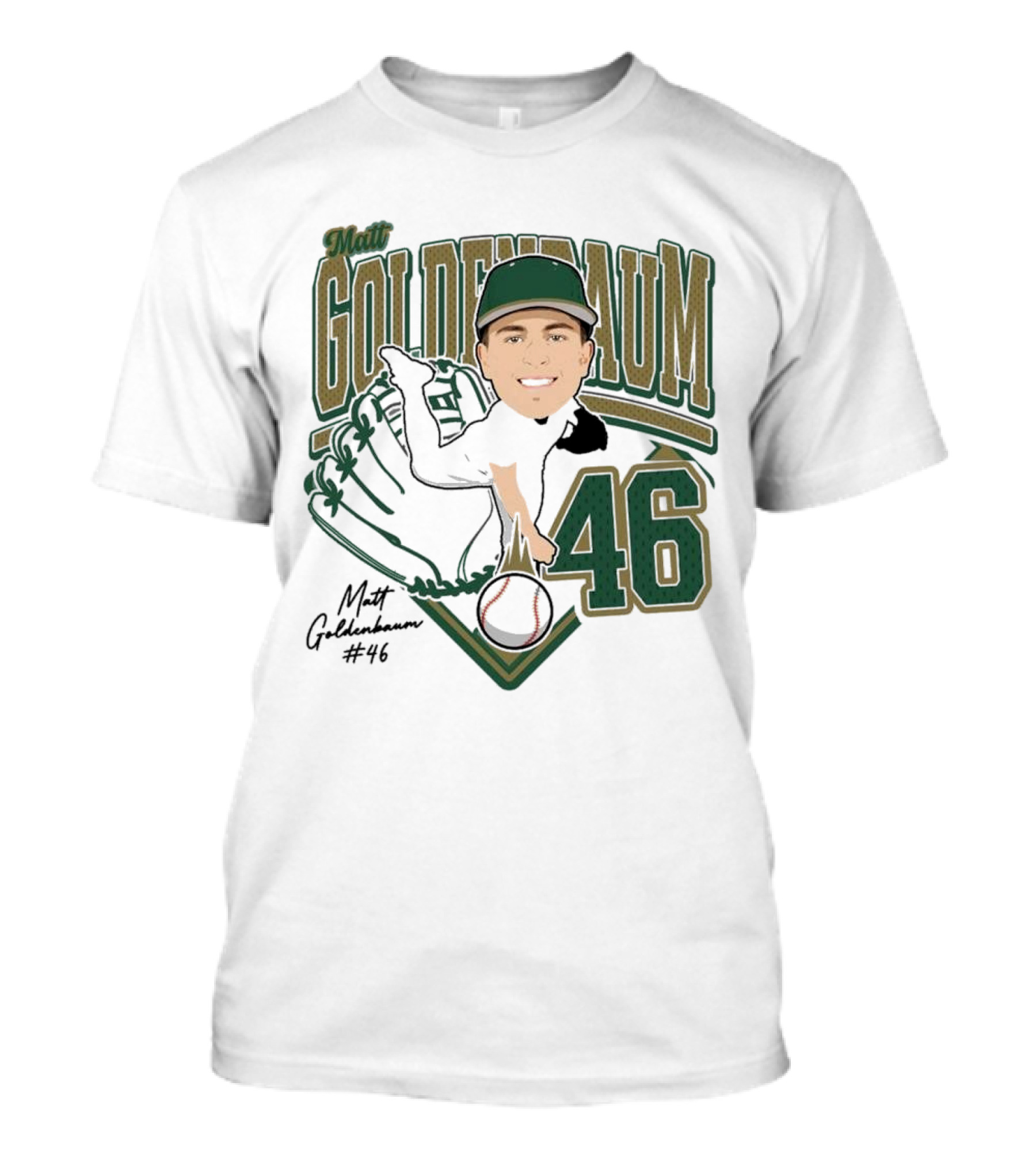 Matt Goldenbaum 46 Baseball Glove Illustration 2025 T-Shirt