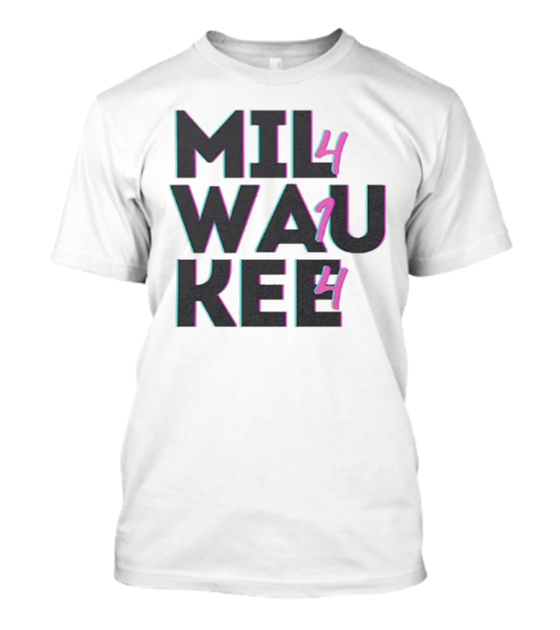 Milwaukee 414 Vintage Neon Typography Bold Statement T-Shirt