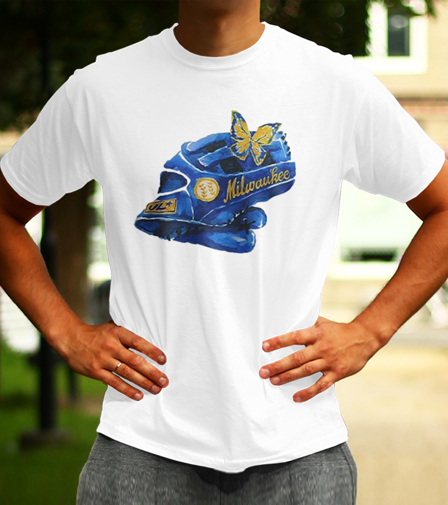 Milwaukee Brewers Hupy And Abraham Day Catcher's Mask With Butterfly And Key Symbols T-Shirt