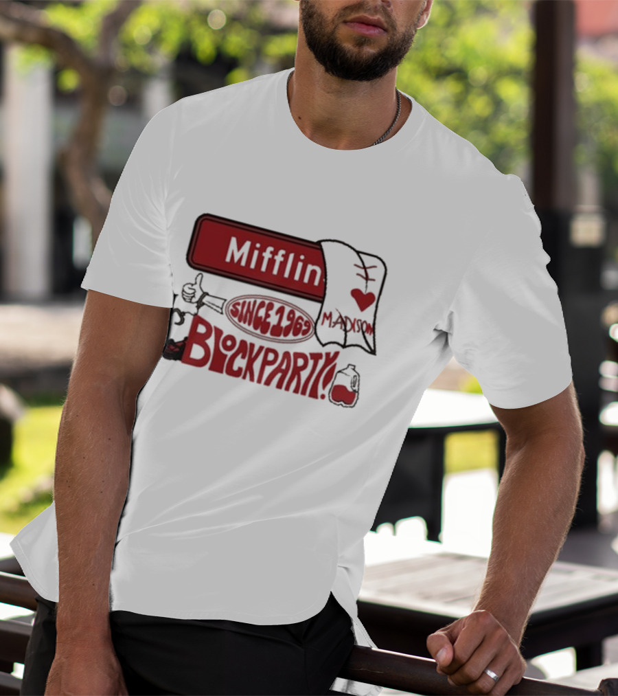 Mifflin Block Party Madison Since 1969 Heart Thumbs Up T-Shirt