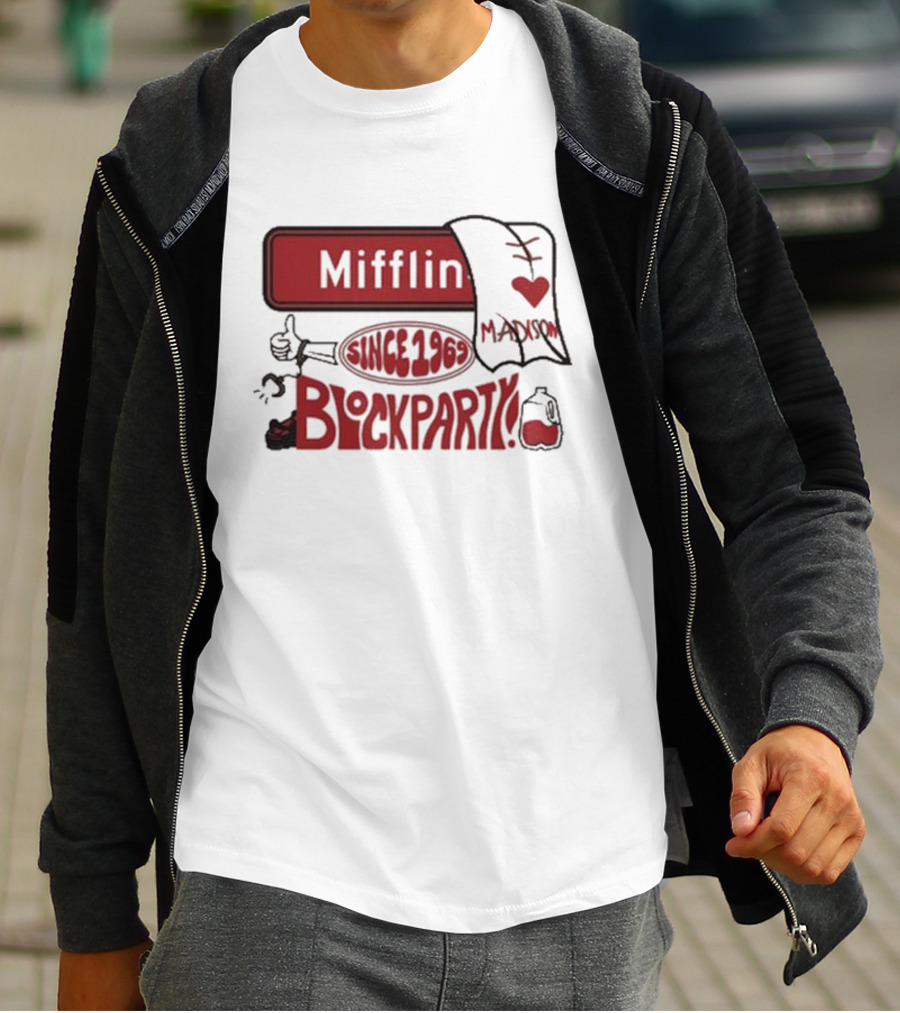 Mifflin Block Party Madison Since 1969 Heart Thumbs Up T-Shirt