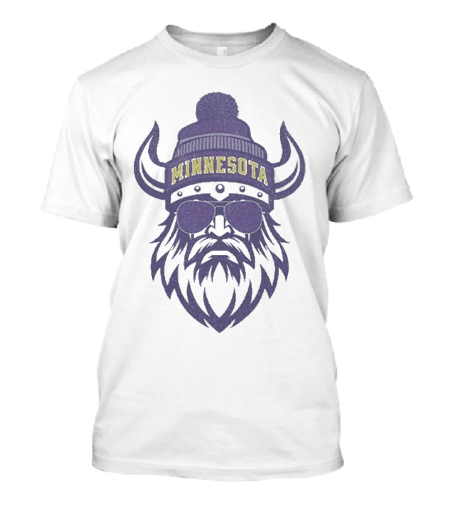 Minnesota Viking Beanie And Sunglasses Football Fan Icon T-Shirt