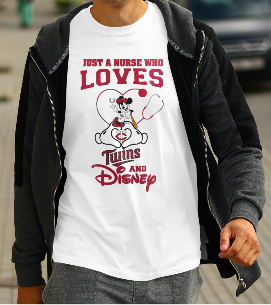 Just A Nurse Who Loves Minnesota Twins Disney Mickey Mouse T-Shirt