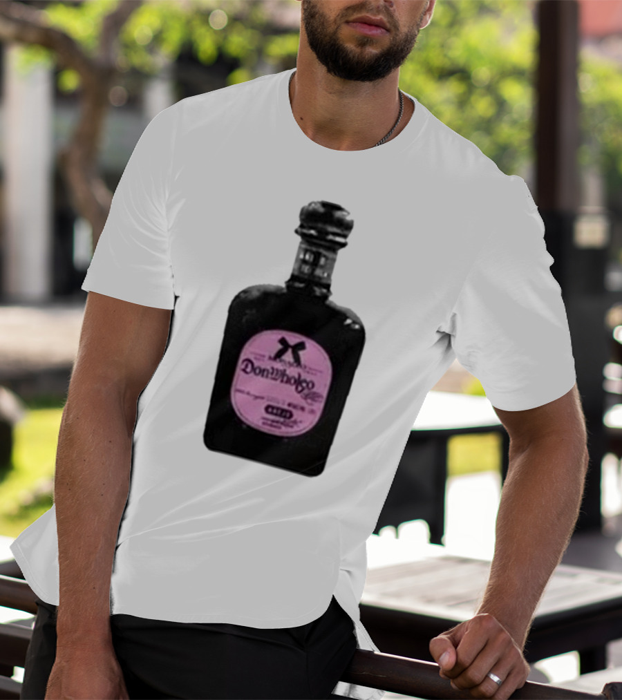 Monaleo Donwholeo Tequila Bottle Pink Label T-Shirt