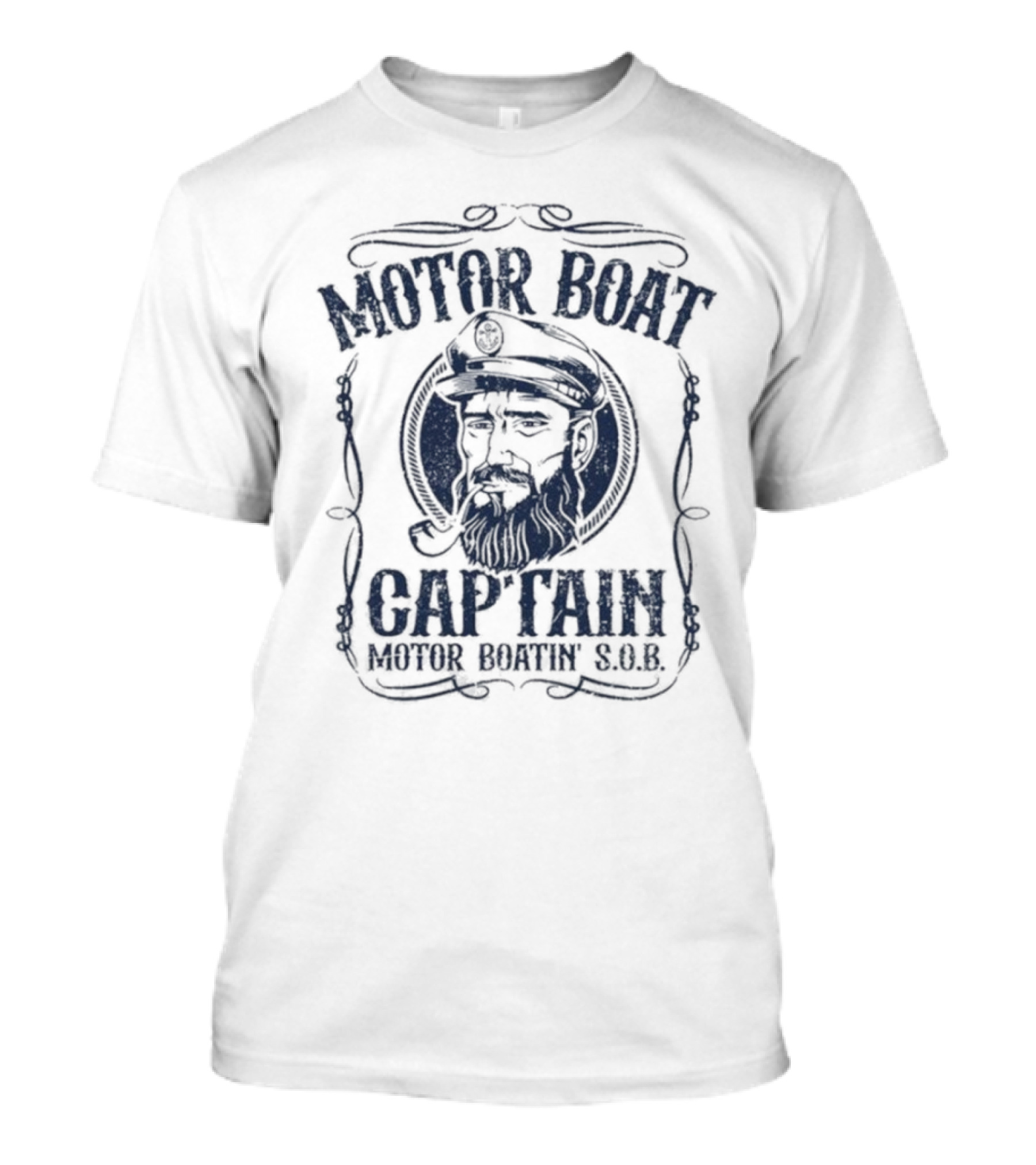Motor Boat Captain Motor Boati Sob Vintage Nautical Theme T-Shirt