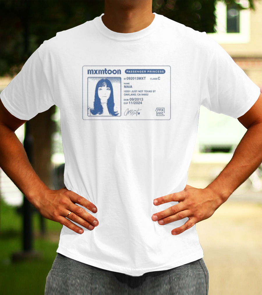 Mxmtoon License Passenger Princess Permit Identification T-Shirt