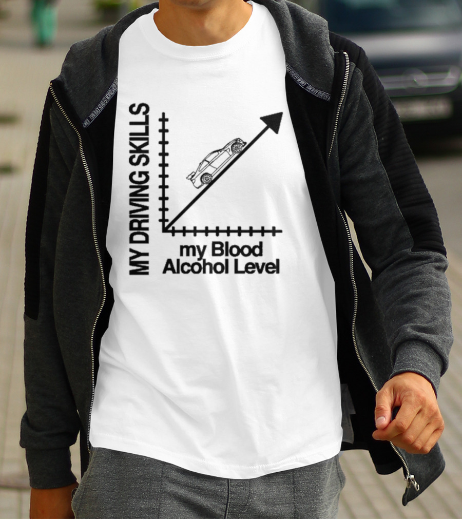 My Driving Skills Versus My Blood Alcohol Level Graph T-Shirt