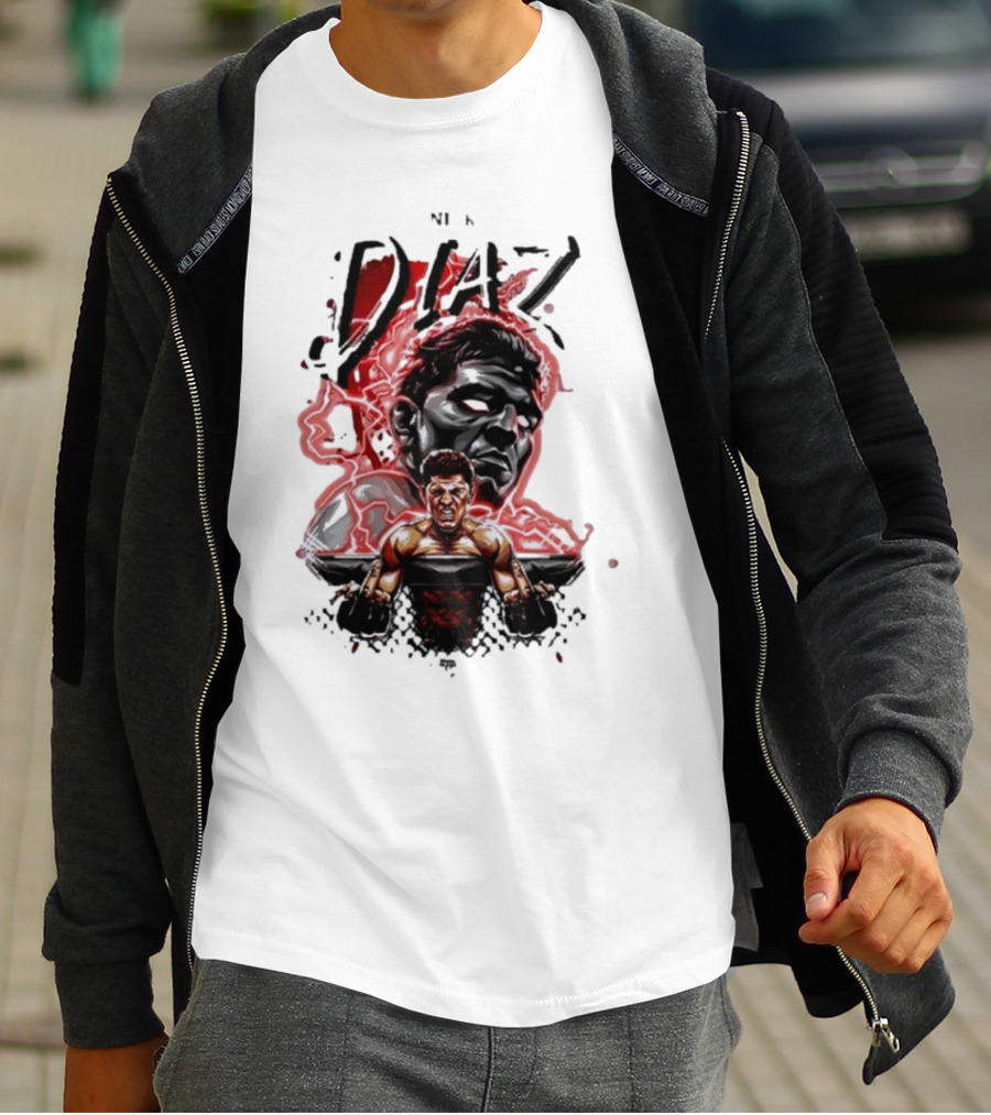 Nate Nick Diaz Electric Aura Fight Scene T-Shirt