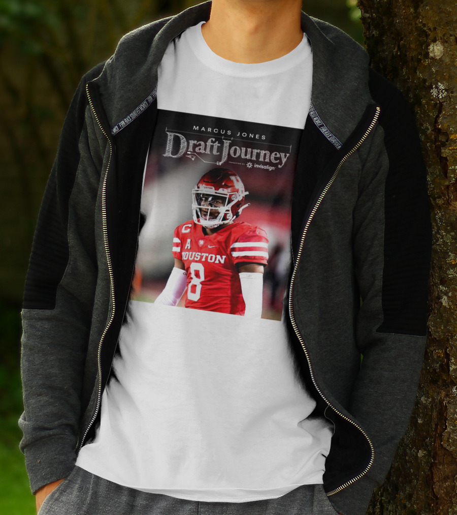Marcus Jones New England Patriots NFL Draft Journey Houston Football T-Shirt