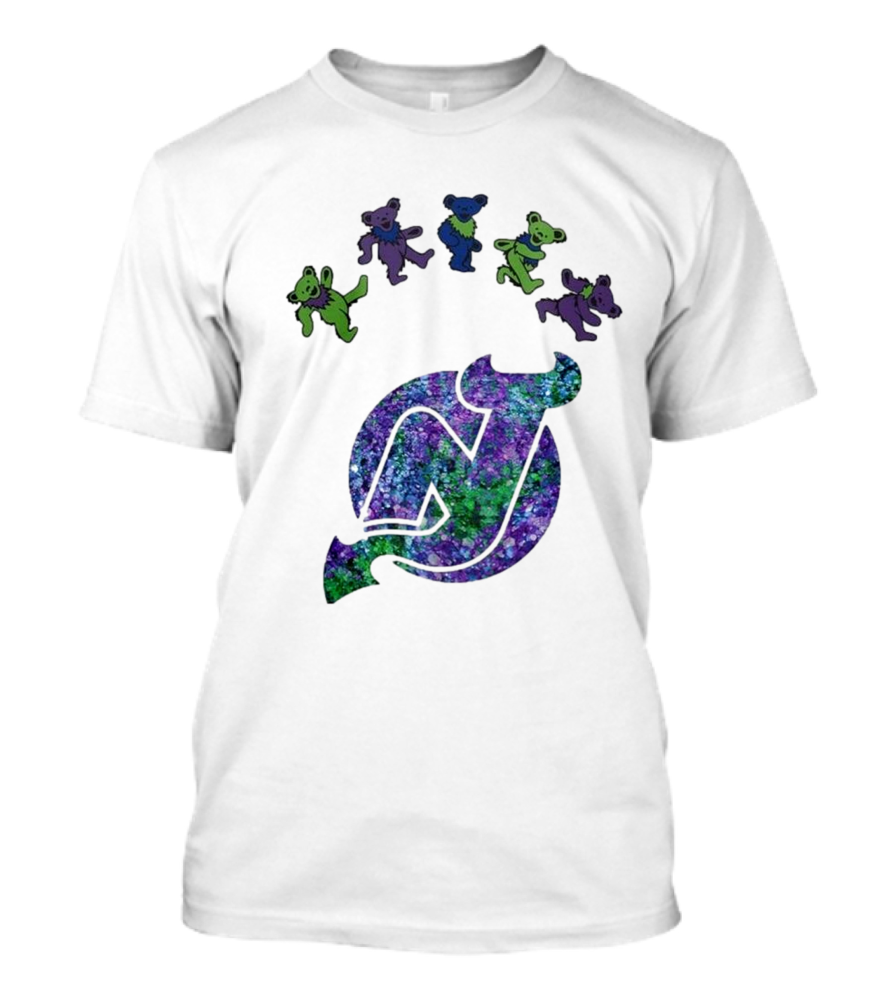 New Jersey Devils Grateful Dead Night 2025 Dancing Bears Iconic Hockey Event T-Shirt