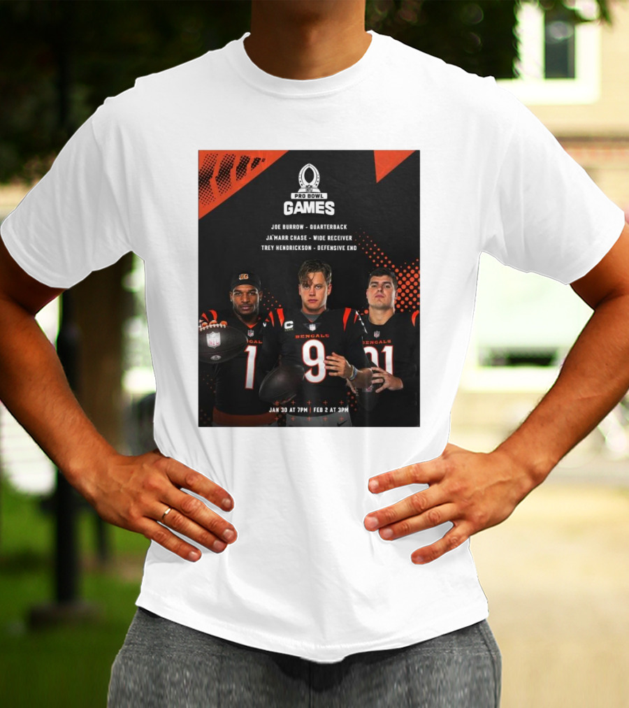 Pro Bowl Games 2025 Joe Burrow Ja’marr Chase Trey Hendrickson Jan 30 Feb 2 Bengals NFL T-Shirt