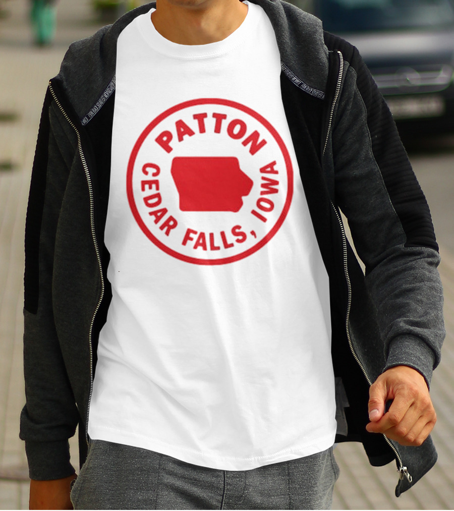 Patton Cedar Falls Iowa Map Circle T-Shirt
