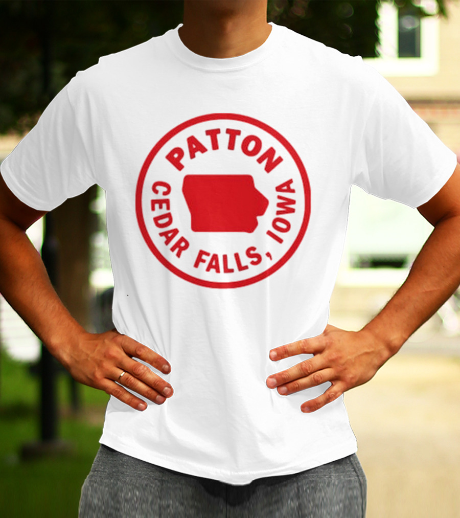 Patton Cedar Falls Iowa Map Circle T-Shirt