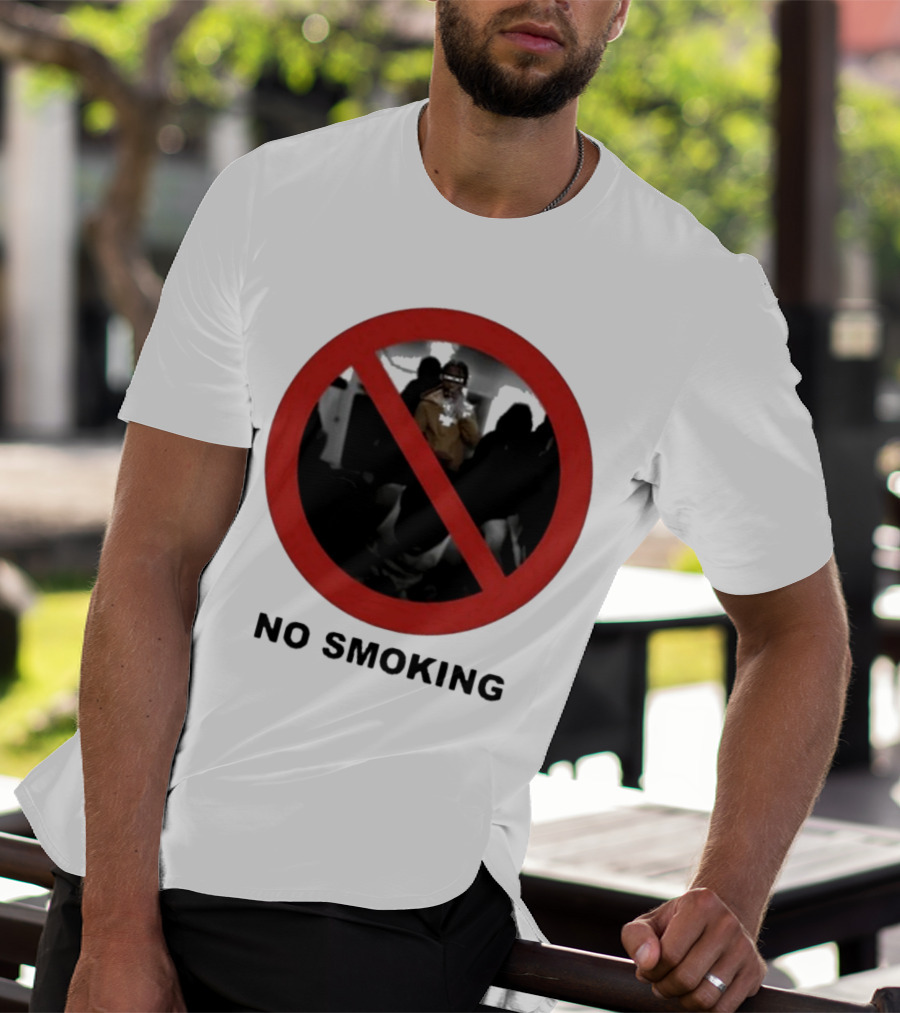 No Smoking Circle Icon With Anonymous Figure T-Shirt