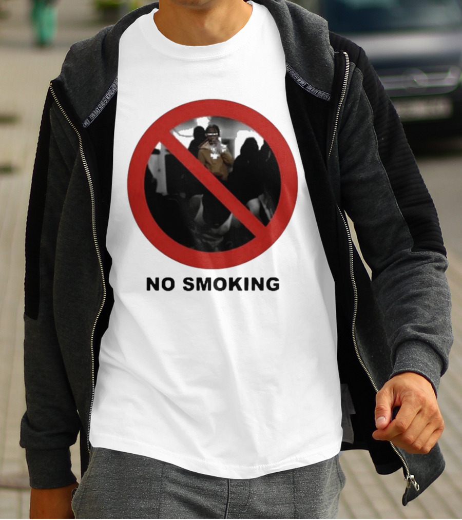 No Smoking Circle Icon With Anonymous Figure T-Shirt