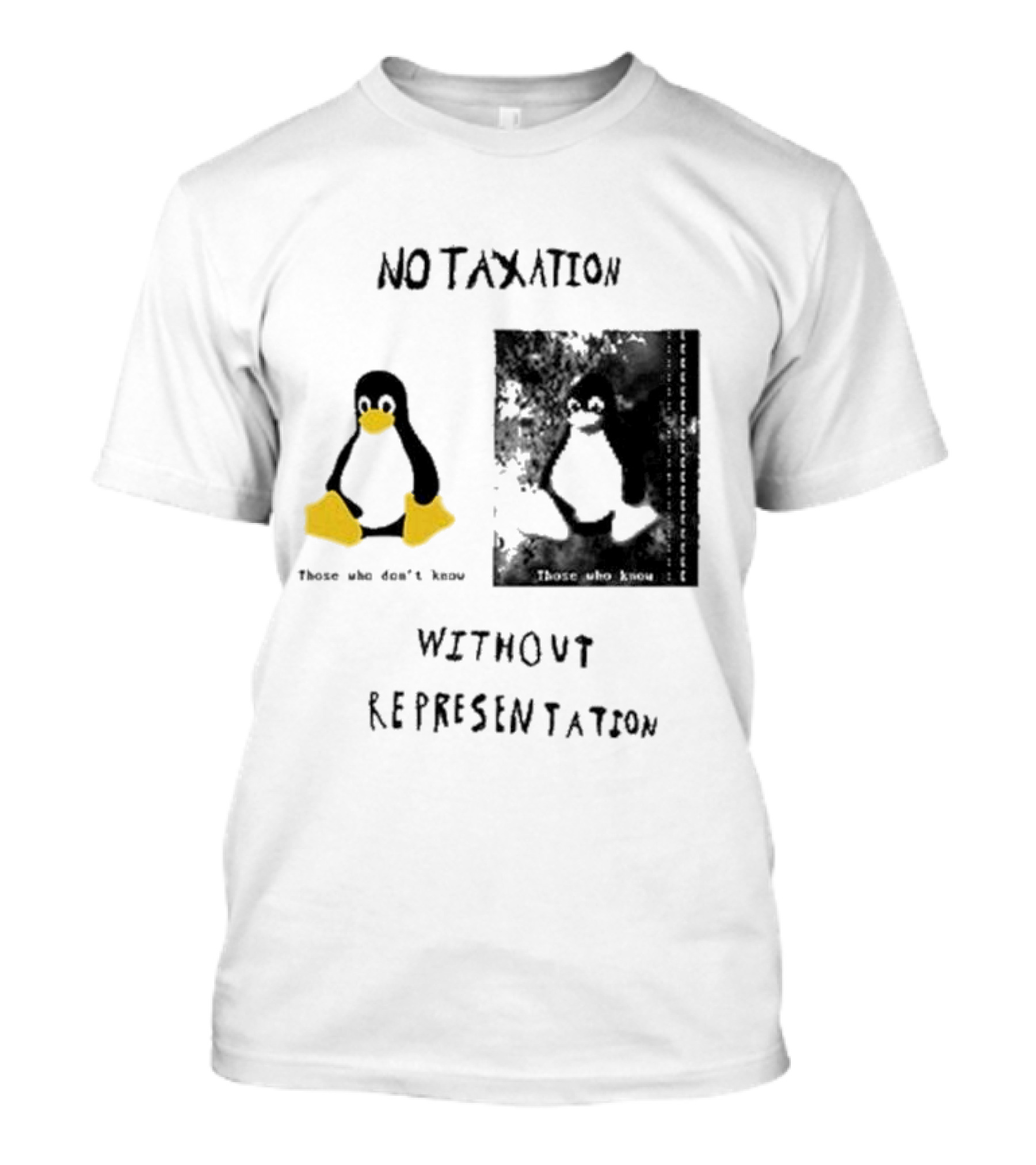 No Taxation Without Representation Unhappy Feet Penguin T-Shirt