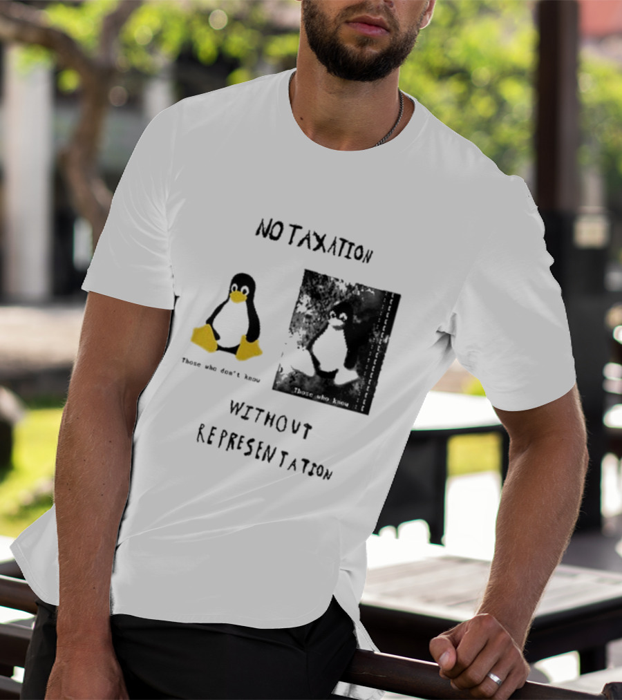 No Taxation Without Representation Unhappy Feet Penguin T-Shirt