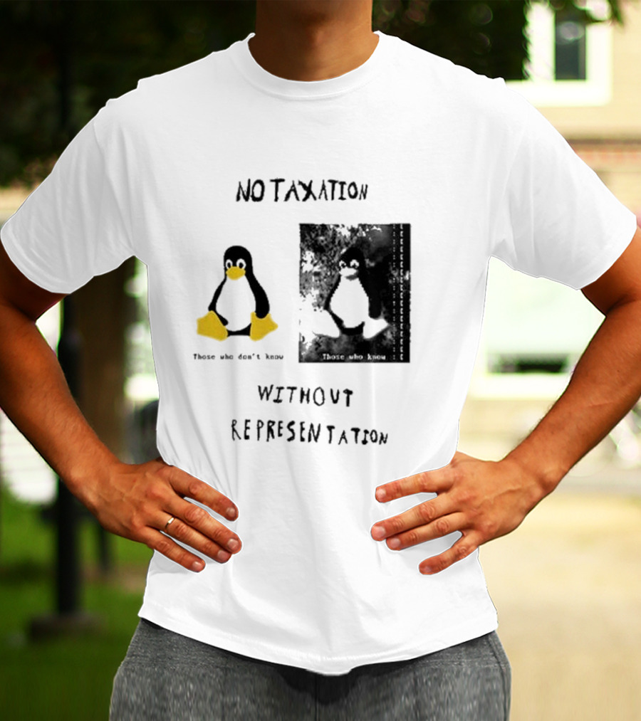 No Taxation Without Representation Unhappy Feet Penguin T-Shirt