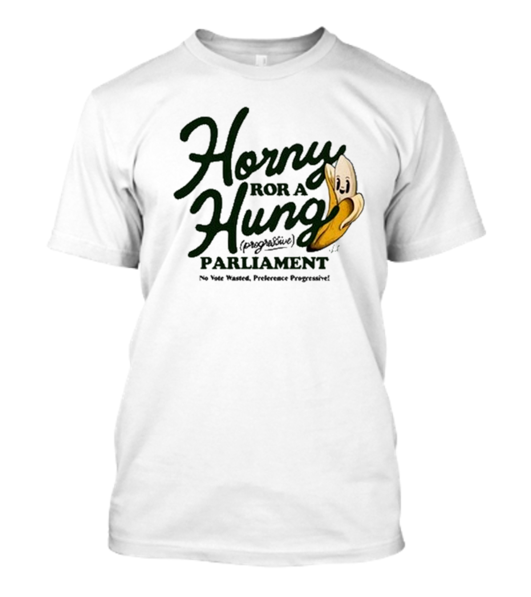 Horny For A Hung Parliament Banana Cartoon T-Shirt