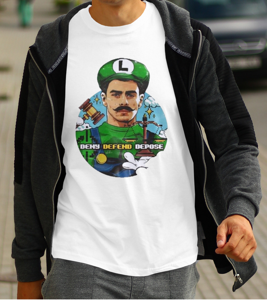 Nordacious Store Deny Defend Depose Mario Luigi Parody T-Shirt