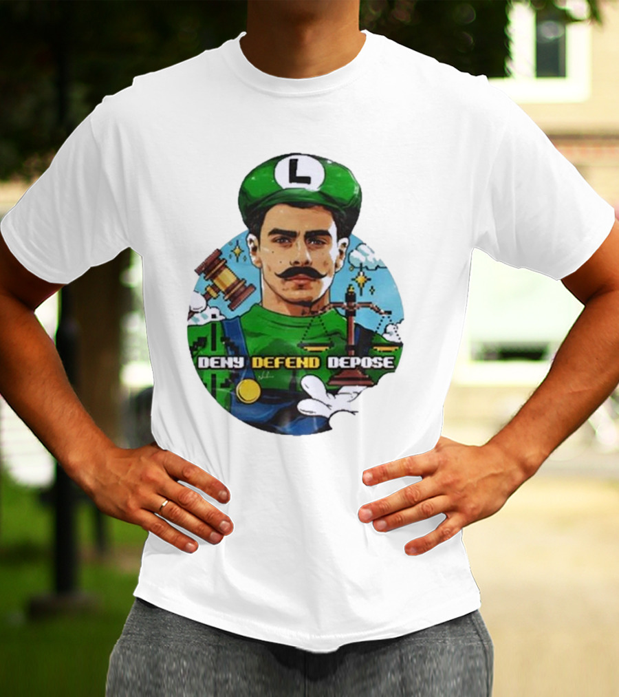 Nordacious Store Deny Defend Depose Mario Luigi Parody T-Shirt