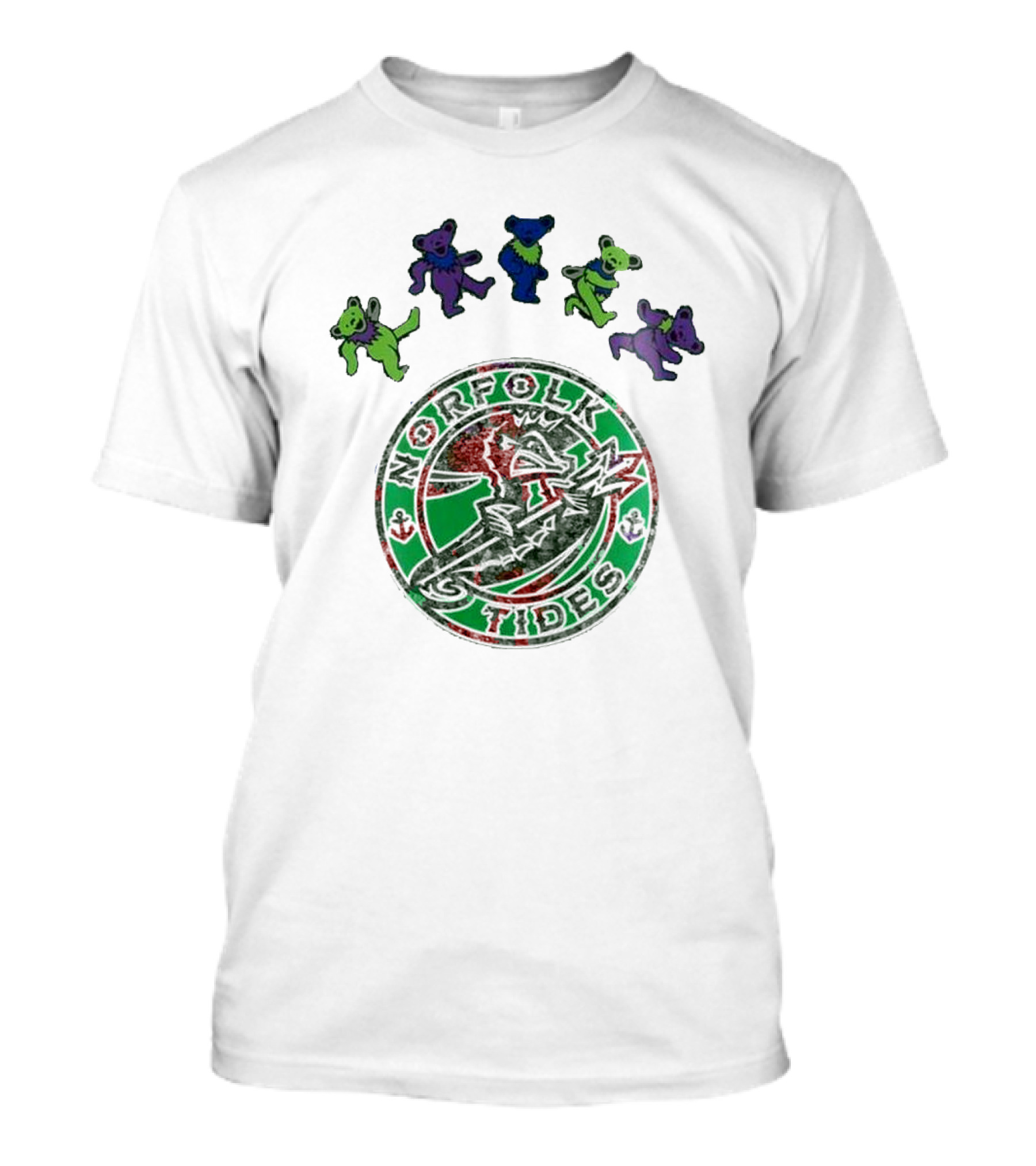 Norfolk Tides Grateful Dead Night 2025 Dancing Bears Baseball T-Shirt