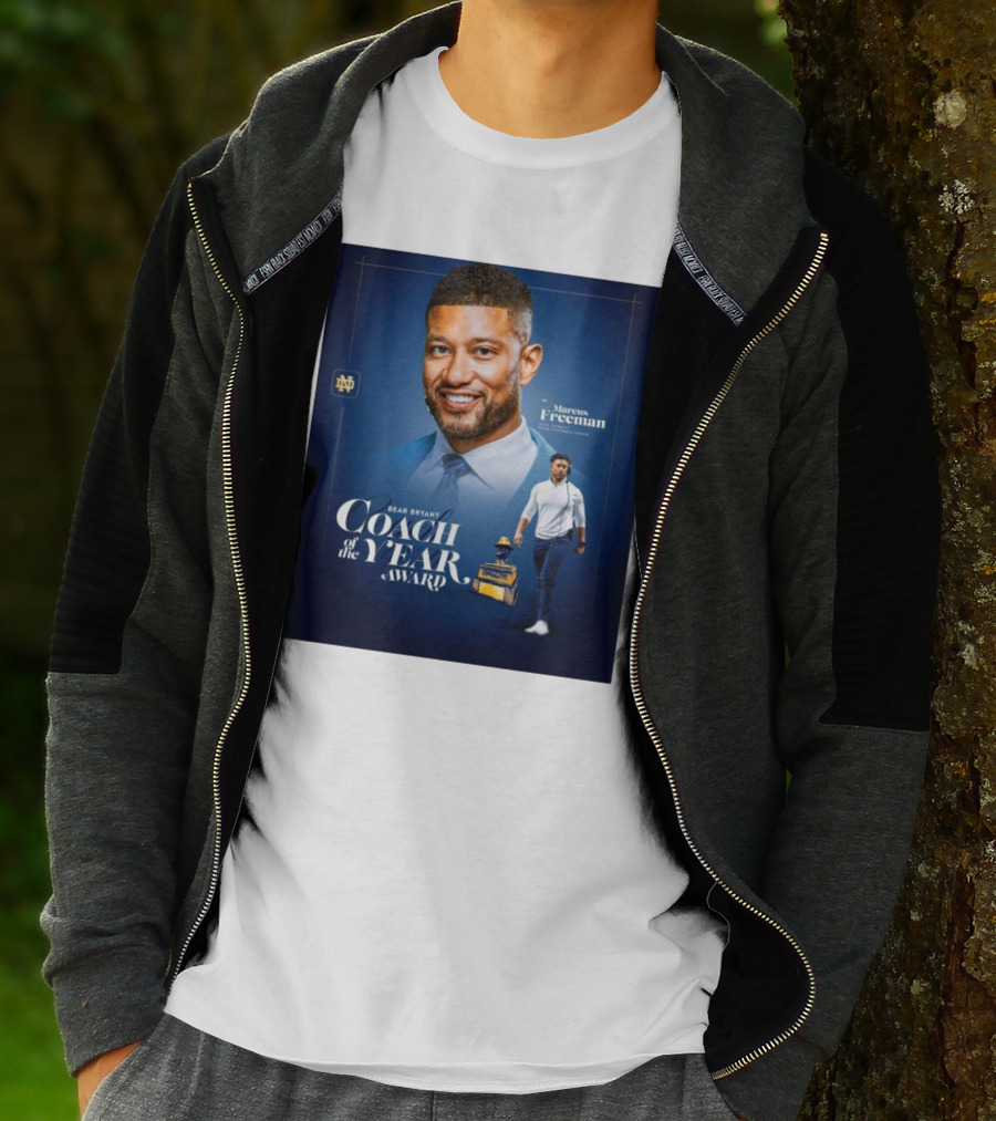 Bear Bryant Coach Of The Year Marcus Freeman Notre Dame Fighting Irish Football Coach T-Shirt