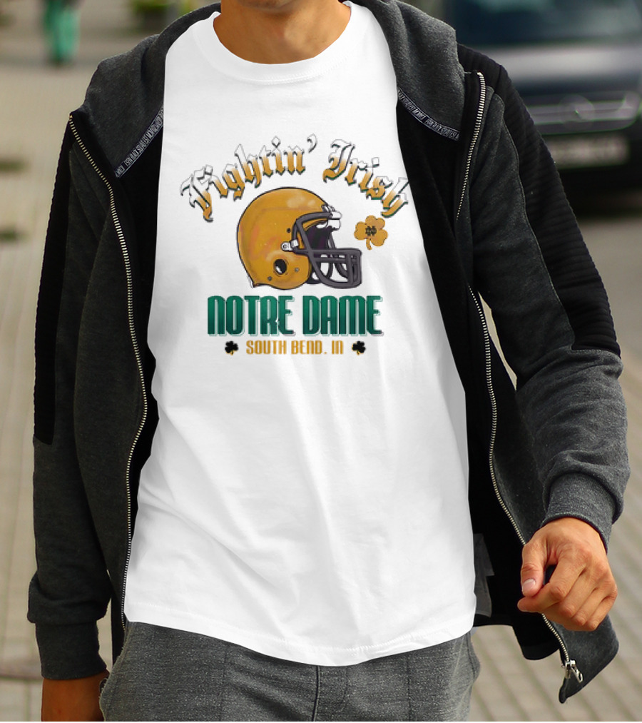 Fighting Irish Vintage Notre Dame Football South Bend IN Helmet Icon T-Shirt