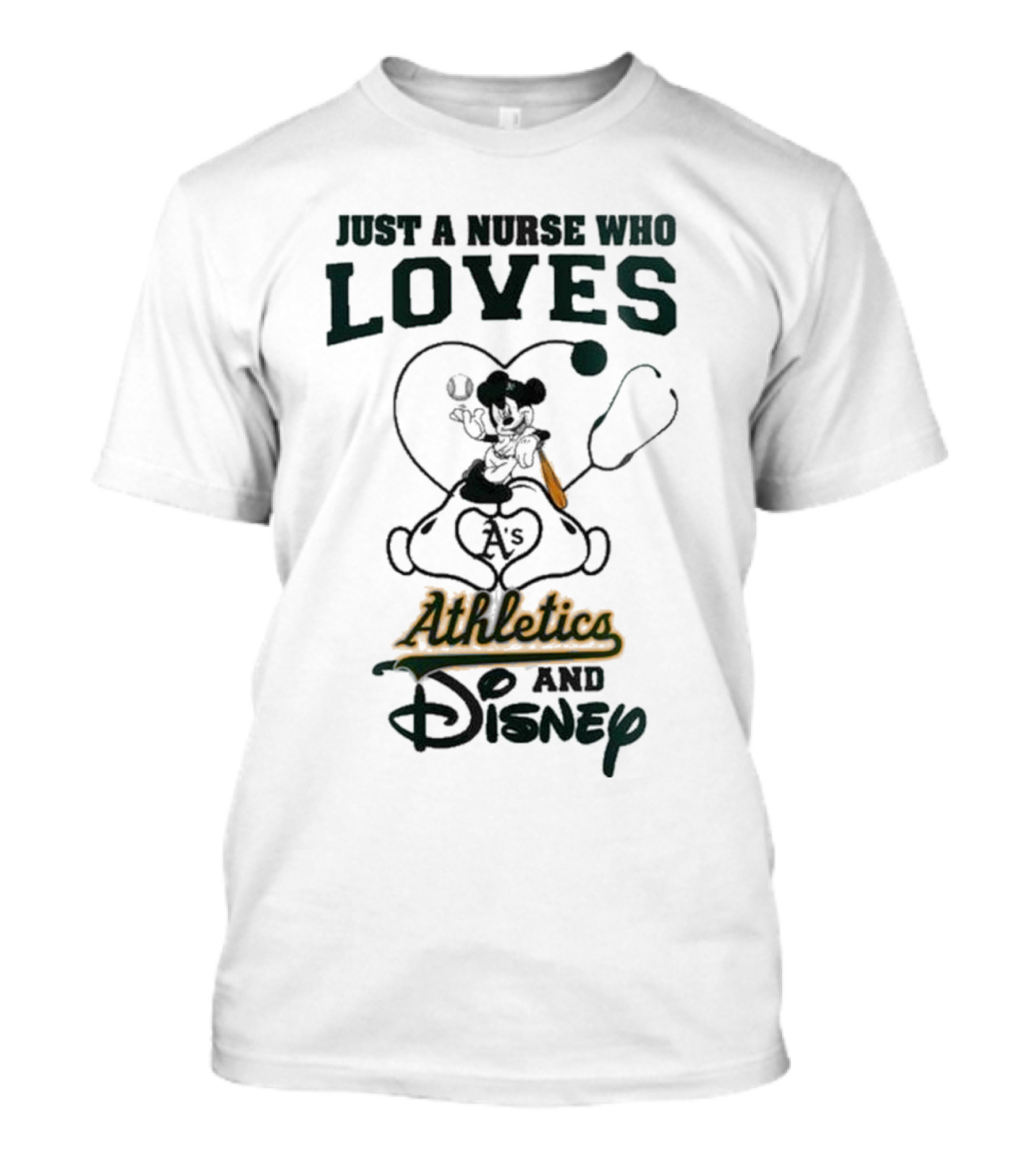 Oakland Athletics Disney Just A Nurse Who Loves Baseball 2025 T-Shirt