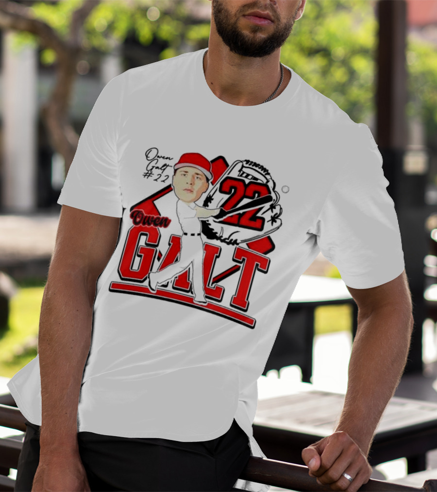 Owen Galt 22 Louisiana Ragin Cajuns Baseball Player Caricature T-Shirt