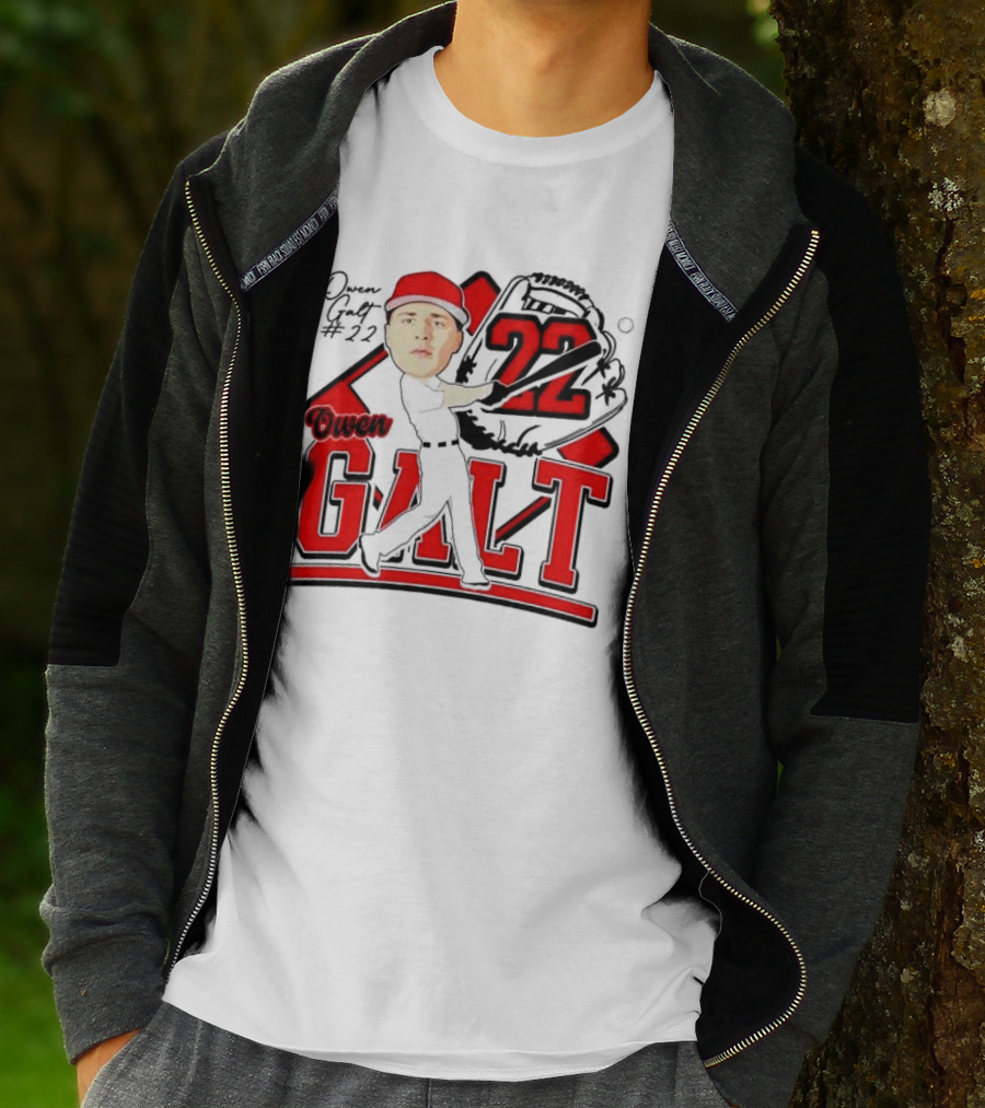 Owen Galt 22 Louisiana Ragin Cajuns Baseball Player Caricature T-Shirt