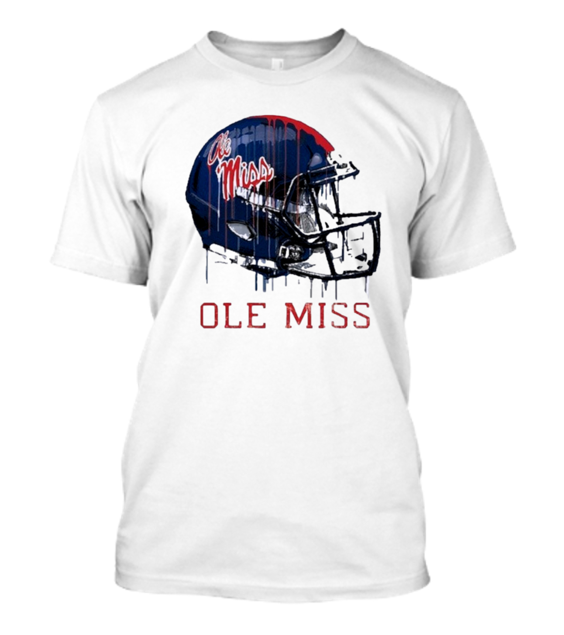 Ole Miss Dripping Football Helmet T-Shirt