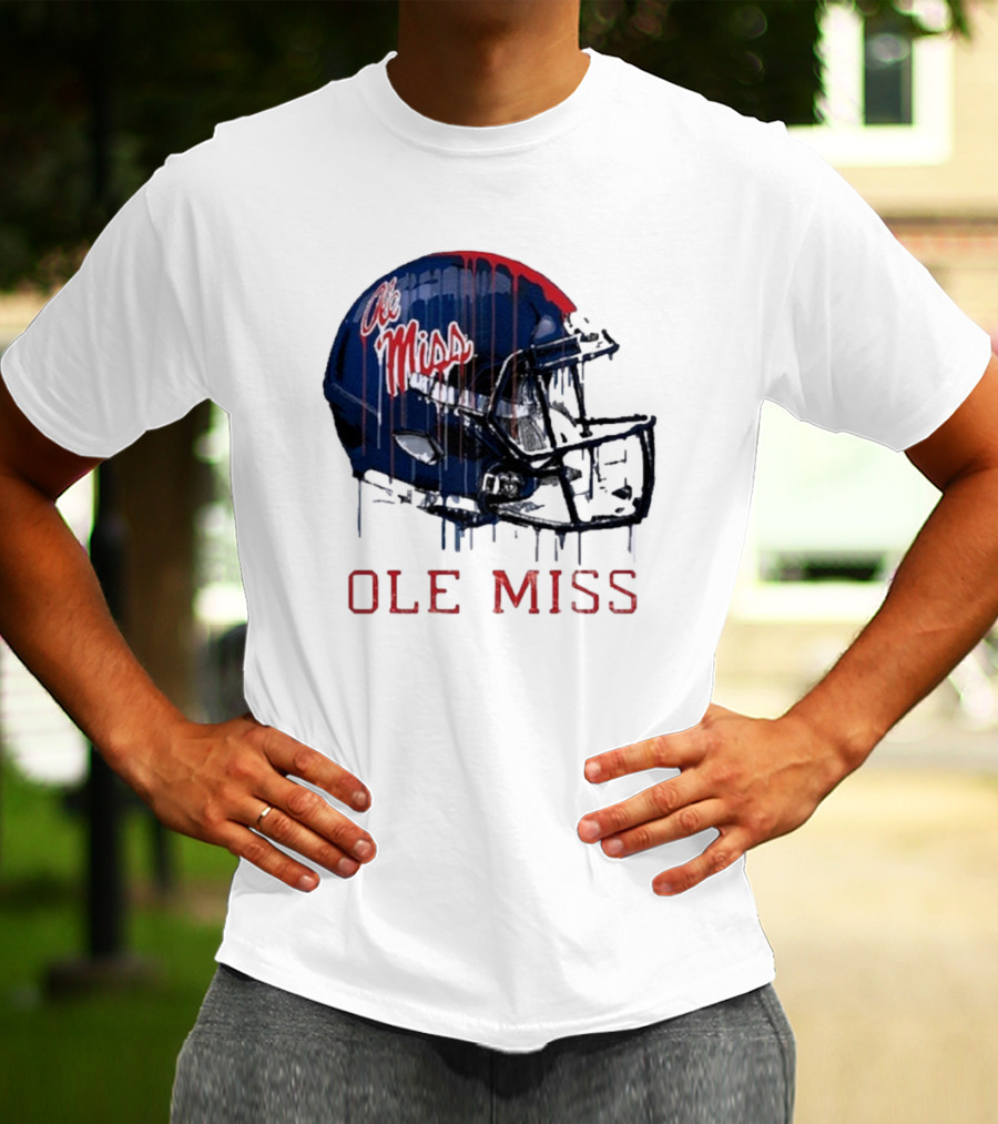 Ole Miss Dripping Football Helmet T-Shirt