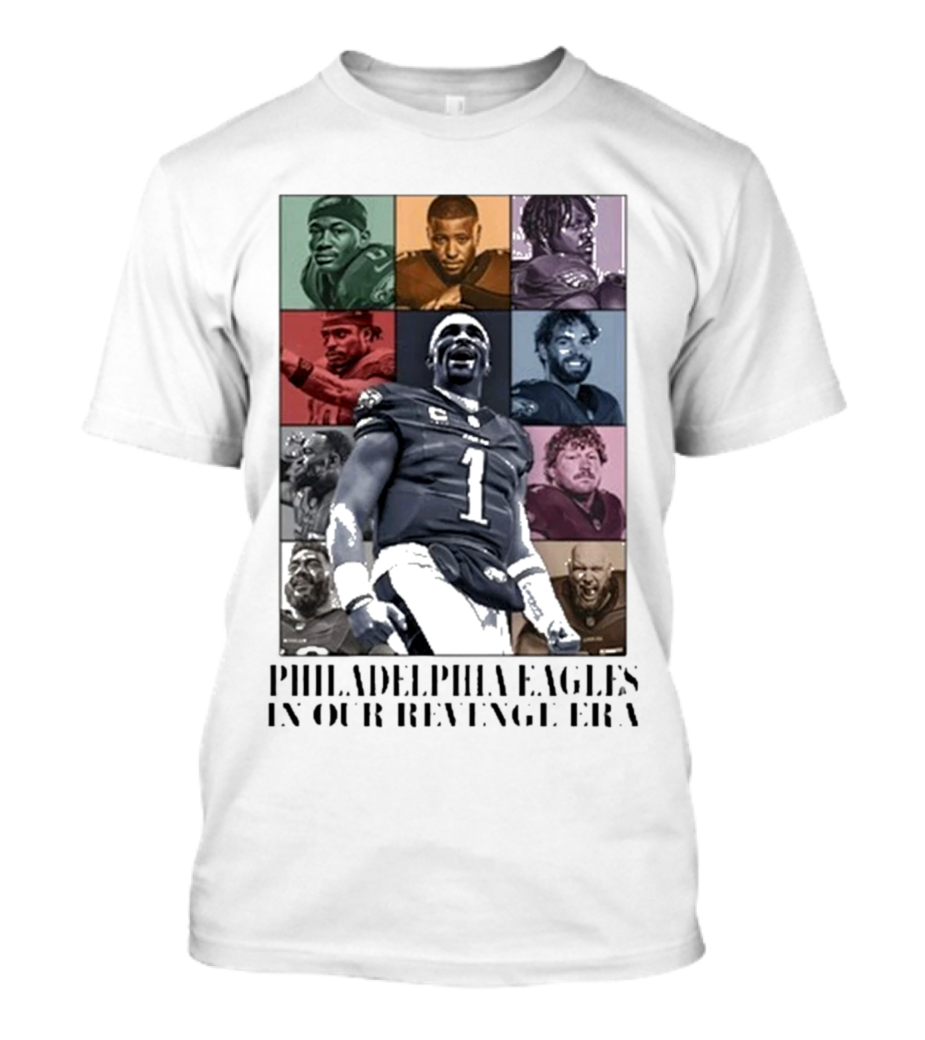 Philadelphia Eagles Revenge Era NFL Quarterbacks And Players Collage T-Shirt