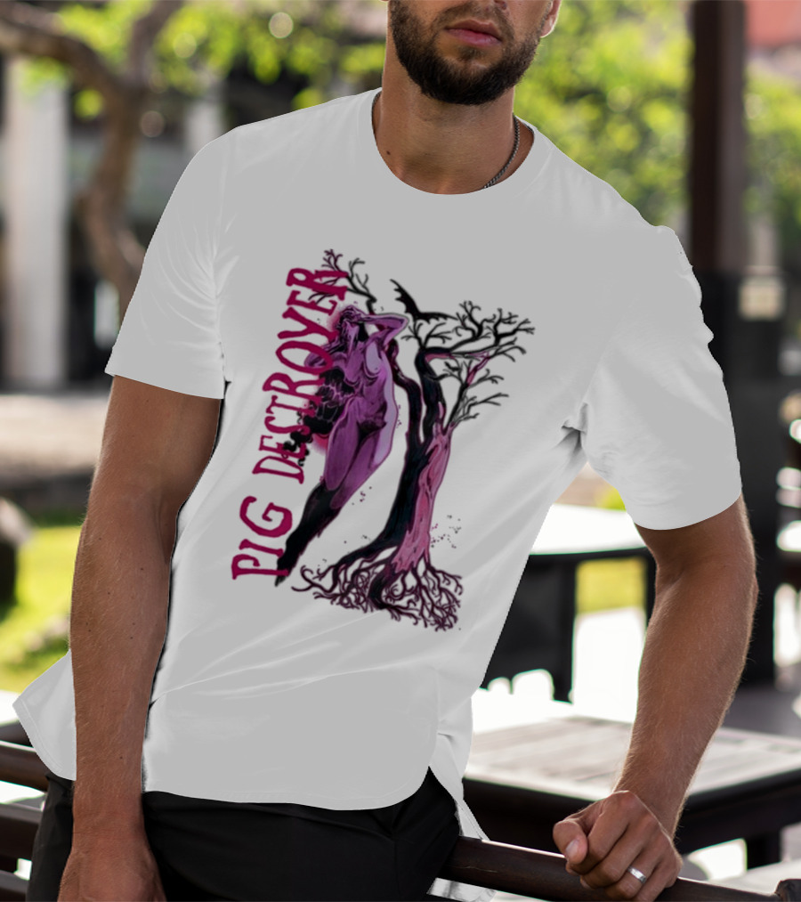 Pig Destroyer The Depths Sinister Pink Woman Abstract Tree T-Shirt