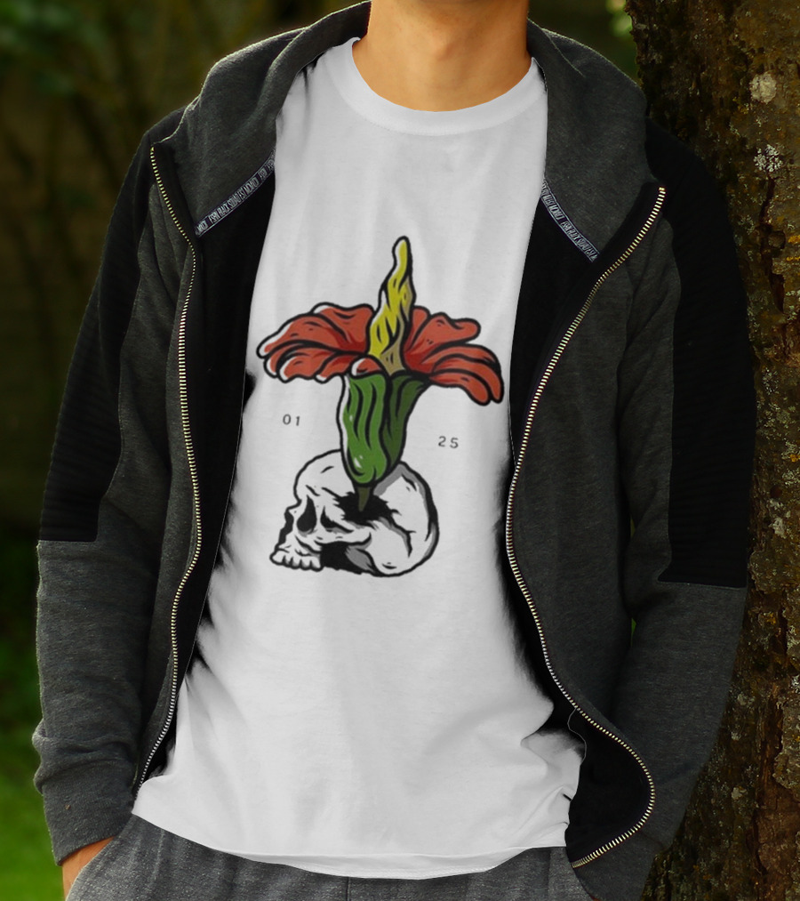 Plain Corpse Flower Skulled Candle T-Shirt