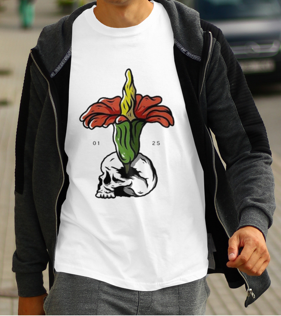 Plain Corpse Flower Skulled Candle T-Shirt