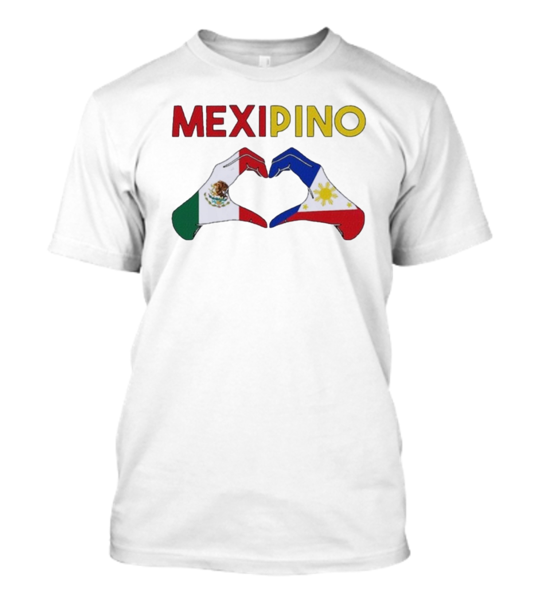Mexipino Philippines Mexico Hands Heart Flag T-Shirt