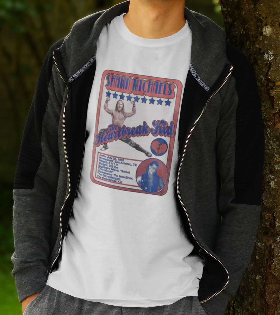 Shawn Michaels The Heartbreak Kid WWE Trading Card Born July 22 1965 San Antonio TX The Showstopper T-Shirt