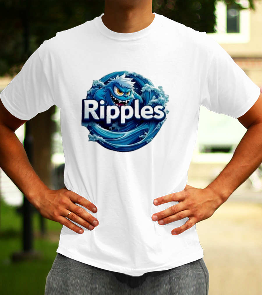 Ripples Monster Blue Waves Creature T-Shirt